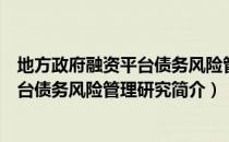地方政府融资平台债务风险管理研究（关于地方政府融资平台债务风险管理研究简介）