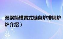 双锅筒横置式链条炉排锅炉（关于双锅筒横置式链条炉排锅炉介绍）