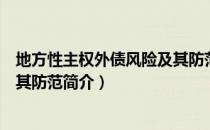 地方性主权外债风险及其防范（关于地方性主权外债风险及其防范简介）