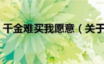 千金难买我愿意（关于千金难买我愿意简介）