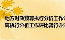 地方财政预算执行分析工作评比暂行办法（关于地方财政预算执行分析工作评比暂行办法简介）