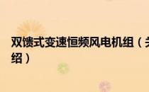 双馈式变速恒频风电机组（关于双馈式变速恒频风电机组介绍）