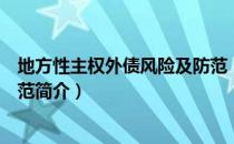 地方性主权外债风险及防范（关于地方性主权外债风险及防范简介）