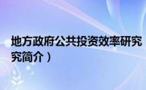 地方政府公共投资效率研究（关于地方政府公共投资效率研究简介）