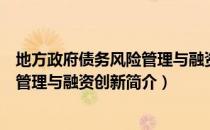 地方政府债务风险管理与融资创新（关于地方政府债务风险管理与融资创新简介）