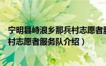 宁明县峙浪乡那兵村志愿者服务队（关于宁明县峙浪乡那兵村志愿者服务队介绍）