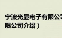 宁波光显电子有限公司（关于宁波光显电子有限公司介绍）