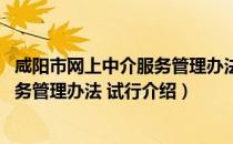 咸阳市网上中介服务管理办法 试行（关于咸阳市网上中介服务管理办法 试行介绍）