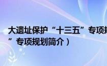大遗址保护“十三五”专项规划（关于大遗址保护“十三五”专项规划简介）
