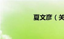 夏文彦（关于夏文彦）