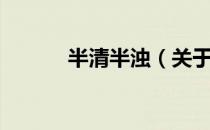 半清半浊（关于半清半浊简介）