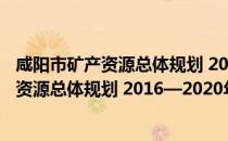 咸阳市矿产资源总体规划 2016—2020年（关于咸阳市矿产资源总体规划 2016—2020年介绍）