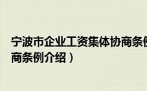 宁波市企业工资集体协商条例（关于宁波市企业工资集体协商条例介绍）