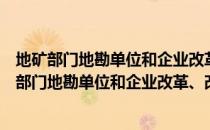 地矿部门地勘单位和企业改革、改组、改造研究（关于地矿部门地勘单位和企业改革、改组、改造研究简介）