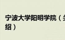 宁波大学阳明学院（关于宁波大学阳明学院介绍）