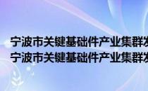 宁波市关键基础件产业集群发展规划 2021—2025年（关于宁波市关键基础件产业集群发展规划 2021—2025年介绍）