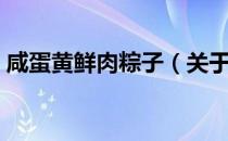 咸蛋黄鲜肉粽子（关于咸蛋黄鲜肉粽子介绍）