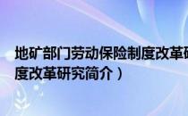 地矿部门劳动保险制度改革研究（关于地矿部门劳动保险制度改革研究简介）