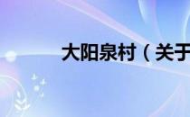 大阳泉村（关于大阳泉村简介）