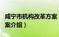 咸宁市机构改革方案（关于咸宁市机构改革方案介绍）
