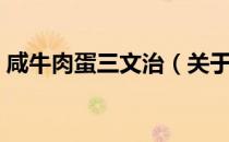 咸牛肉蛋三文治（关于咸牛肉蛋三文治介绍）