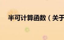 半可计算函数（关于半可计算函数简介）