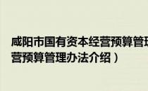 咸阳市国有资本经营预算管理办法（关于咸阳市国有资本经营预算管理办法介绍）