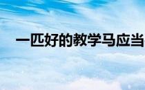 一匹好的教学马应当要有稳定的基础教育