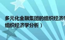 多元化金融集团的组织经济学分析（关于多元化金融集团的组织经济学分析）