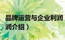 品牌运营与企业利润（关于品牌运营与企业利润介绍）