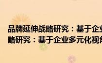 品牌延伸战略研究：基于企业多元化视角（关于品牌延伸战略研究：基于企业多元化视角介绍）