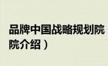 品牌中国战略规划院（关于品牌中国战略规划院介绍）