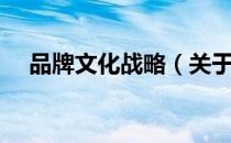 品牌文化战略（关于品牌文化战略介绍）