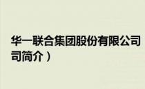 华一联合集团股份有限公司（关于华一联合集团股份有限公司简介）