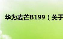华为麦芒B199（关于华为麦芒B199简介）