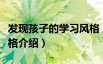 发现孩子的学习风格（关于发现孩子的学习风格介绍）