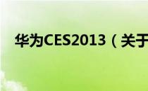 华为CES2013（关于华为CES2013简介）