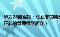 华为28条军规：任正非的管理哲学（关于华为28条军规：任正非的管理哲学简介）