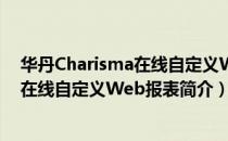 华丹Charisma在线自定义Web报表（关于华丹Charisma在线自定义Web报表简介）