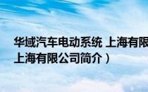 华域汽车电动系统 上海有限公司（关于华域汽车电动系统 上海有限公司简介）