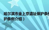 哈尔滨市金上京遗址保护条例（关于哈尔滨市金上京遗址保护条例介绍）