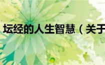 坛经的人生智慧（关于坛经的人生智慧简介）