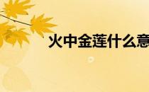 火中金莲什么意思（火中金莲）