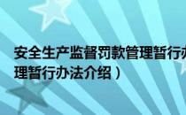 安全生产监督罚款管理暂行办法（关于安全生产监督罚款管理暂行办法介绍）