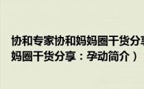 协和专家协和妈妈圈干货分享：孕动（关于协和专家协和妈妈圈干货分享：孕动简介）