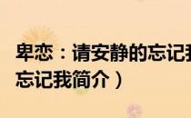 卑恋：请安静的忘记我（关于卑恋：请安静的忘记我简介）