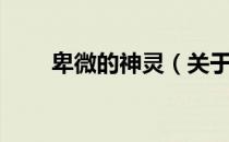 卑微的神灵（关于卑微的神灵简介）