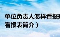 单位负责人怎样看报表（关于单位负责人怎样看报表简介）