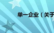 单一企业（关于单一企业简介）