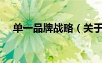 单一品牌战略（关于单一品牌战略简介）
